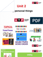 Unit 2: My Personal Things