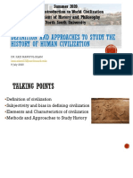 Definition and Approaches To Study The History of Human Civilization