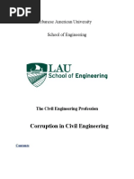 Corruption in Civil Engineering: Lebanese American University School of Engineering