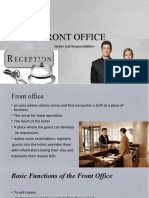 Front Office: Duties and Responsibilities