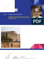 B.V.Doshi: Unit 2 - Architecture and Context