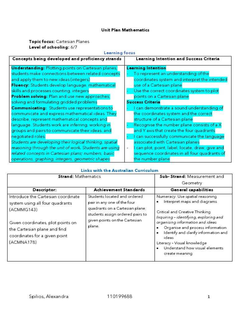 Cartesian Planes for Grades 6/7 | PDF | Cartesian Coordinate System ...