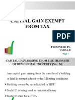 Capital Gain Exempted Fron Tax