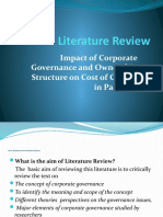 Literature Review: Impact of Corporate Governance and Ownership Structure On Cost of Capital in Pakistan
