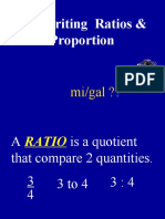 3.5 Writing Ratios & Proportion: Mi/gal ??