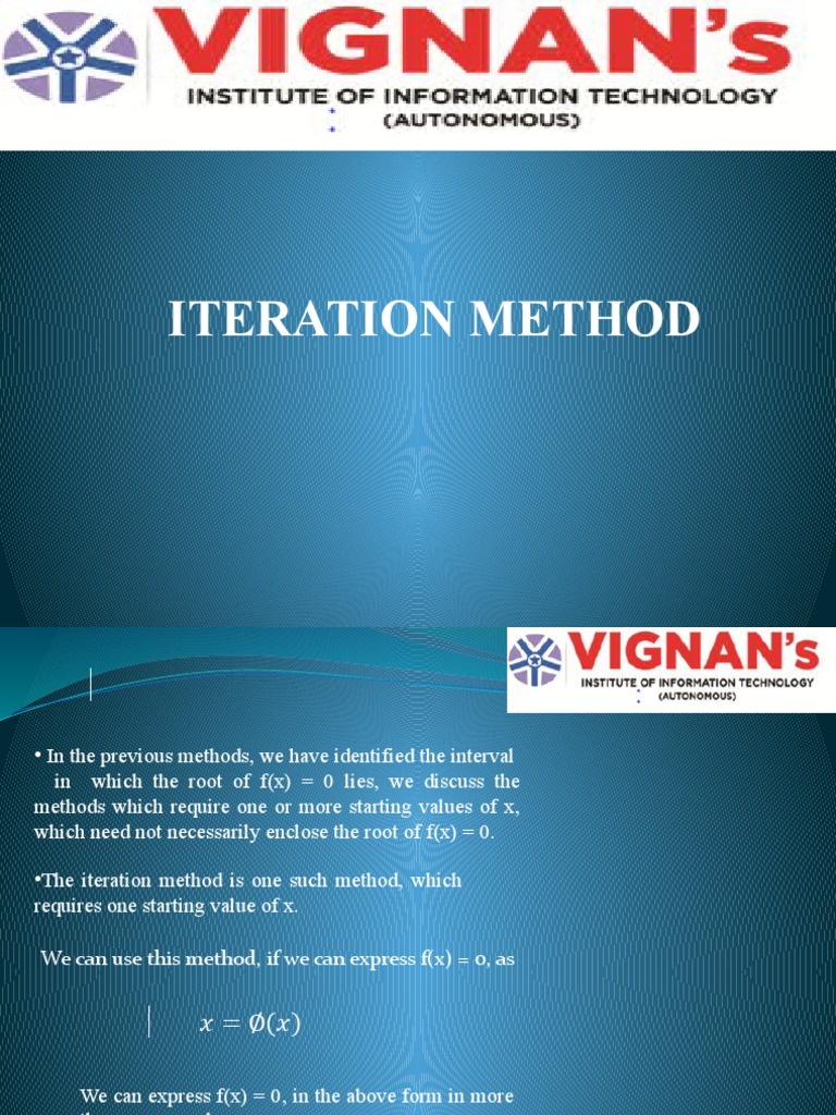 Iteration Method for Root Finding | PDF