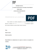 Informe Final de La Consultoría en Procesos Contables, Financieros y Tributarios