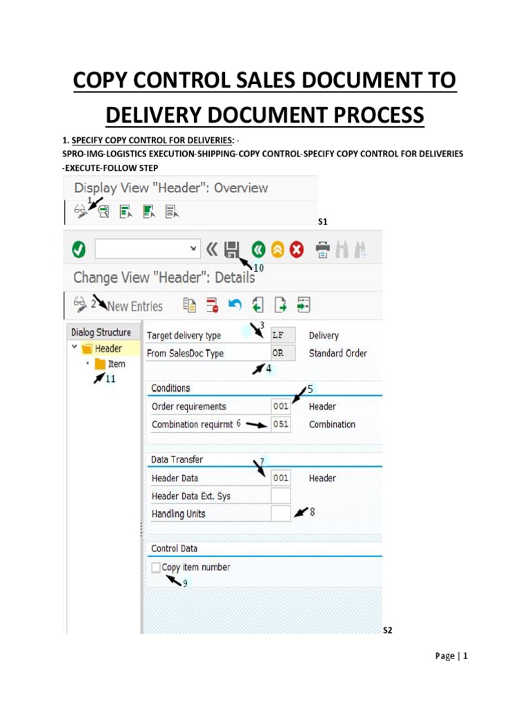 SAP Delivery Copy Control Settings | PDF | Computer Data | Computing