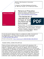 Patterns of Prejudice: To Cite This Article: Barbara Fischer & Luís Madureira (1994) The Barbarism