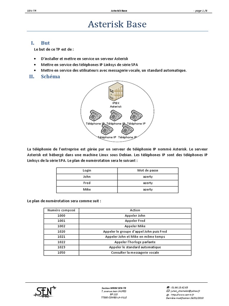 Installation Serveur Asterisk et VoIP | PDF | séance d'initiation au ...