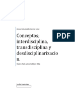 Conceptos interdisciplina, transdisciplina y desdisciplinarizacion