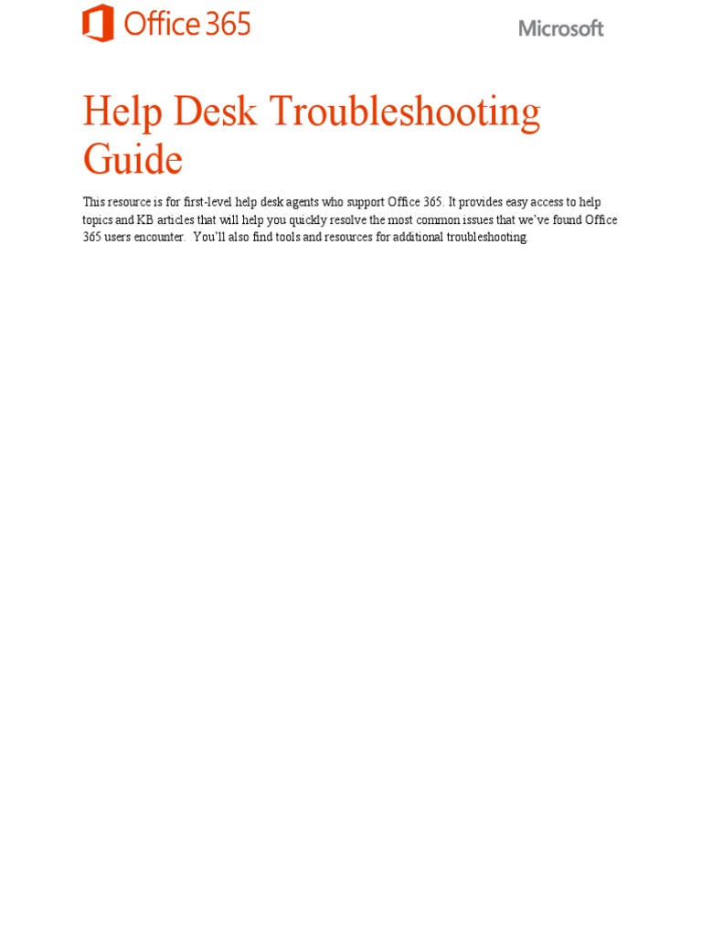 Help Desk Troubleshooting Guide | PDF | Office 365 | Microsoft Outlook