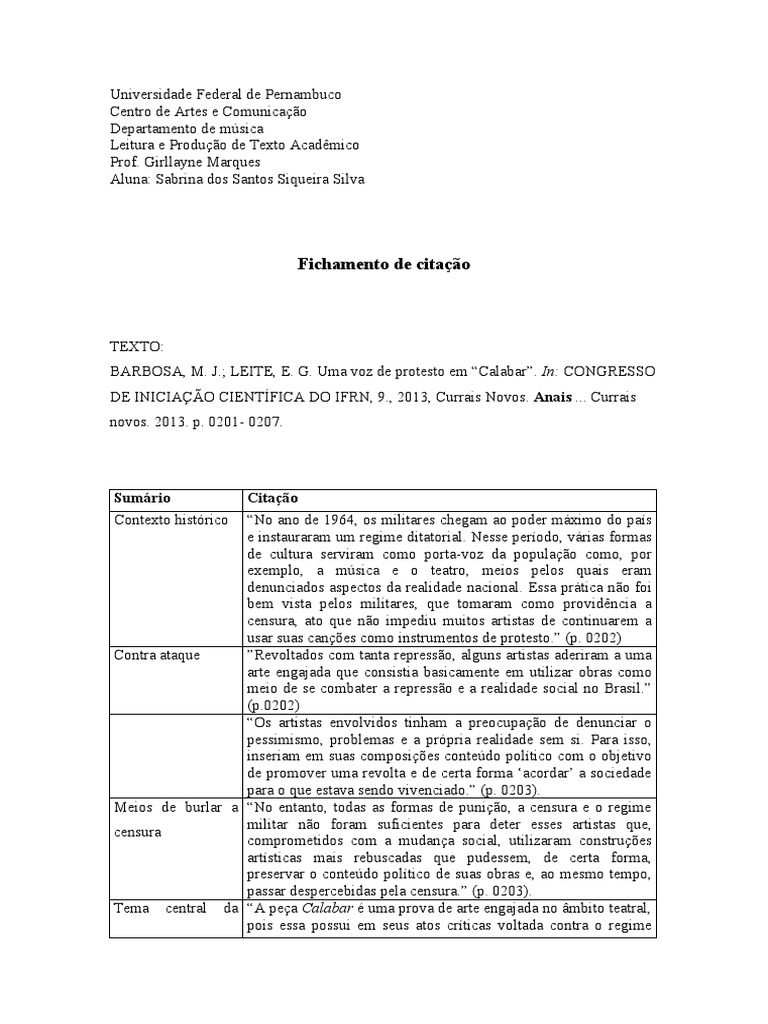 Fichamento de Citação | Download grátis PDF | Sociologia | Brasil