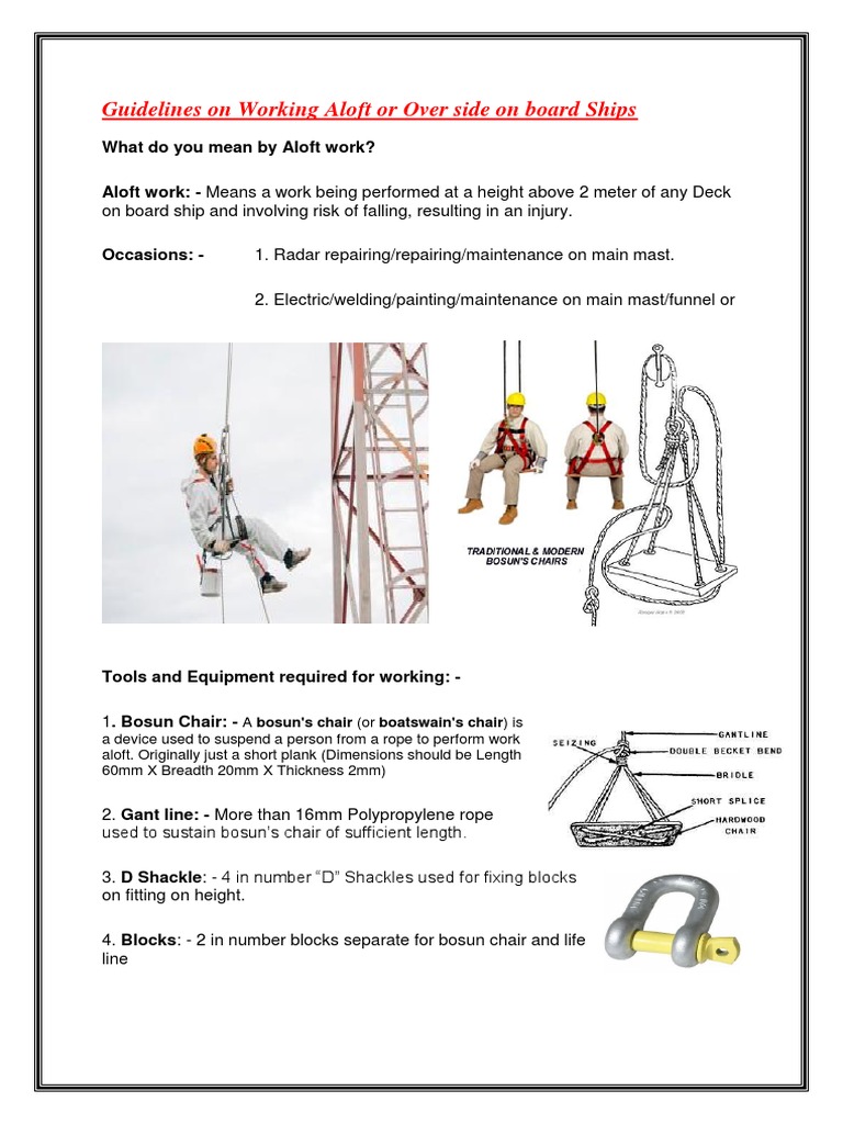 Guidelines for Working Aloft on Ships | PDF | Safety | Personal ...