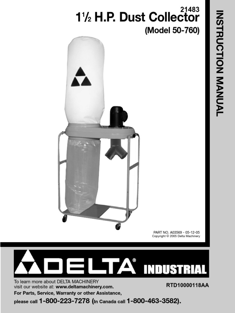 1 / H.P. Dust Collector (Model 50760) PDF Ac Power Plugs And
