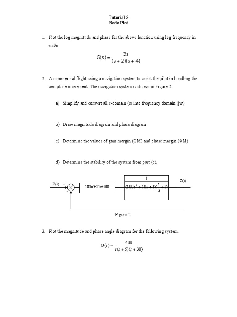 Tutorial 5 - Bode Plot | PDF
