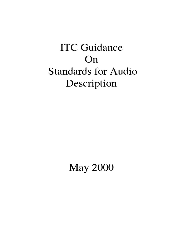 ITC Guide Sds Audio Description Word3 PDF Visual Impairment