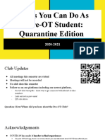 Things You Can Do As A Pre-Ot Student Quarantine Ed
