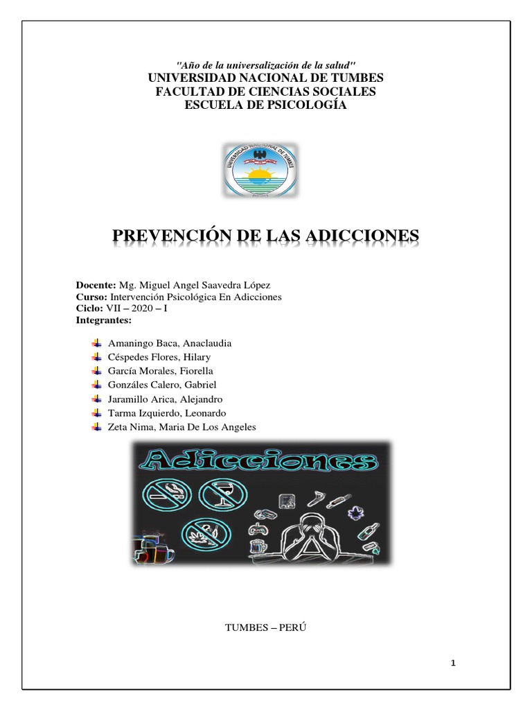 Prevención De Las Adicciones Pdf La Dependencia De Sustancias