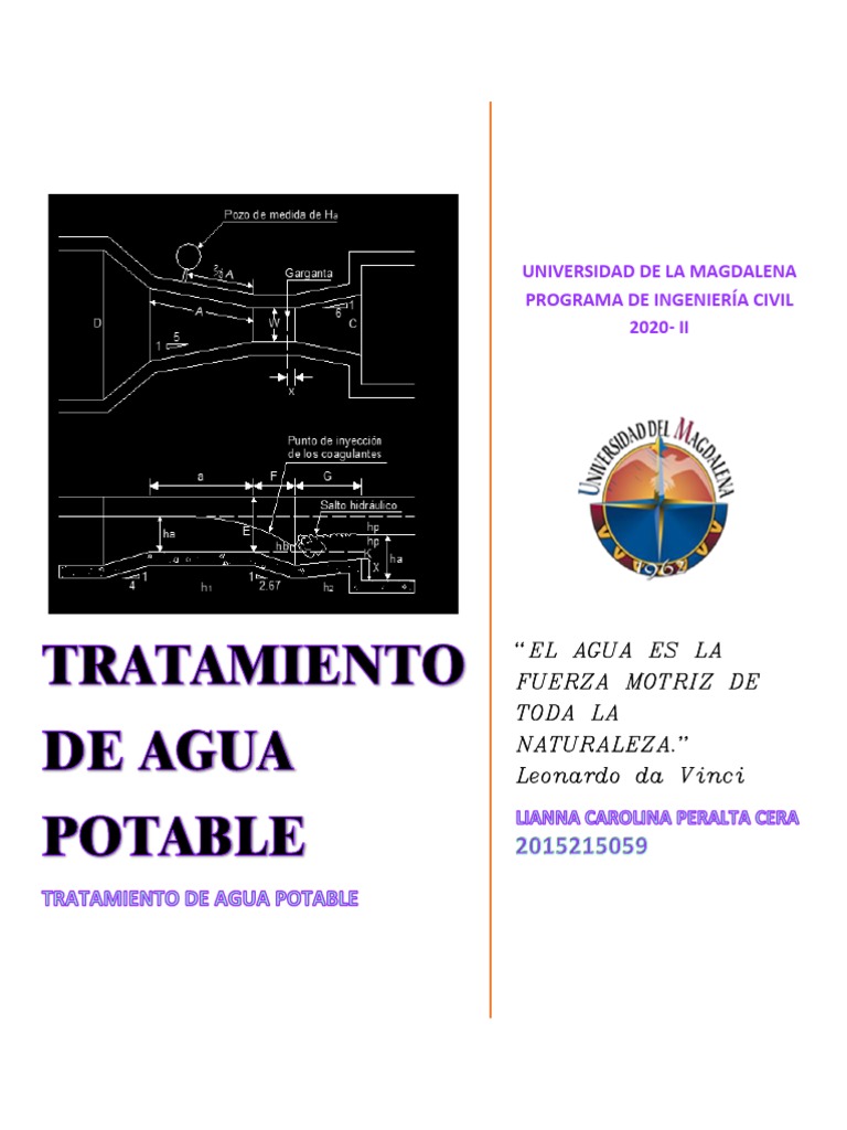 Planta e Tratamiento de Agua Potable | PDF | Descarga (hidrología) | Agua