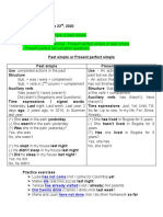 10th Day of Class Present Perfect Simple or Past Simple PDF