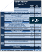 Cronograma de Actividades - Taller de Psicofisiología