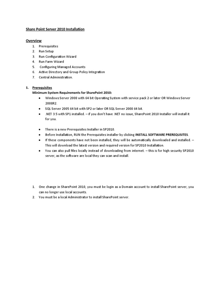 SharePoint Server 2010 Installation Guide | PDF