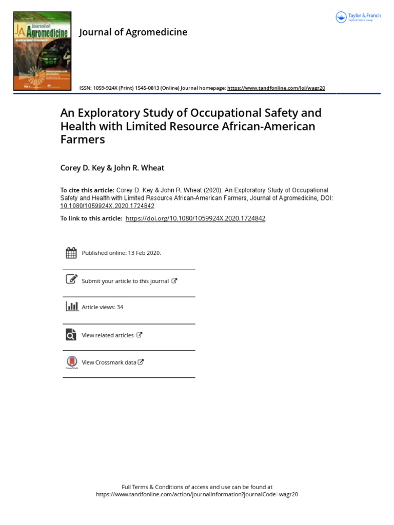 An Exploratory Study of Occupational Safety and | PDF | Occupational ...
