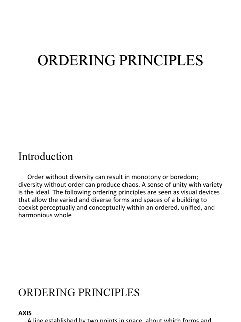 Key Ordering Principles in Architecture | PDF | Symmetry | Hierarchy