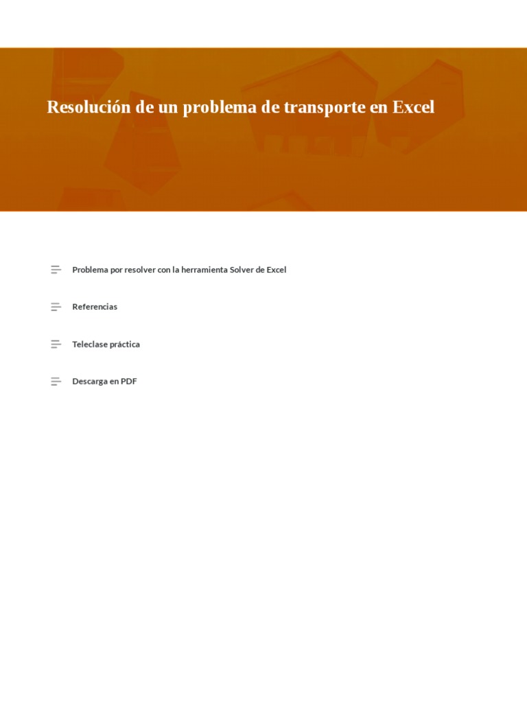 Resolver Problemas de Transporte en Excel | PDF | Transporte | Informática