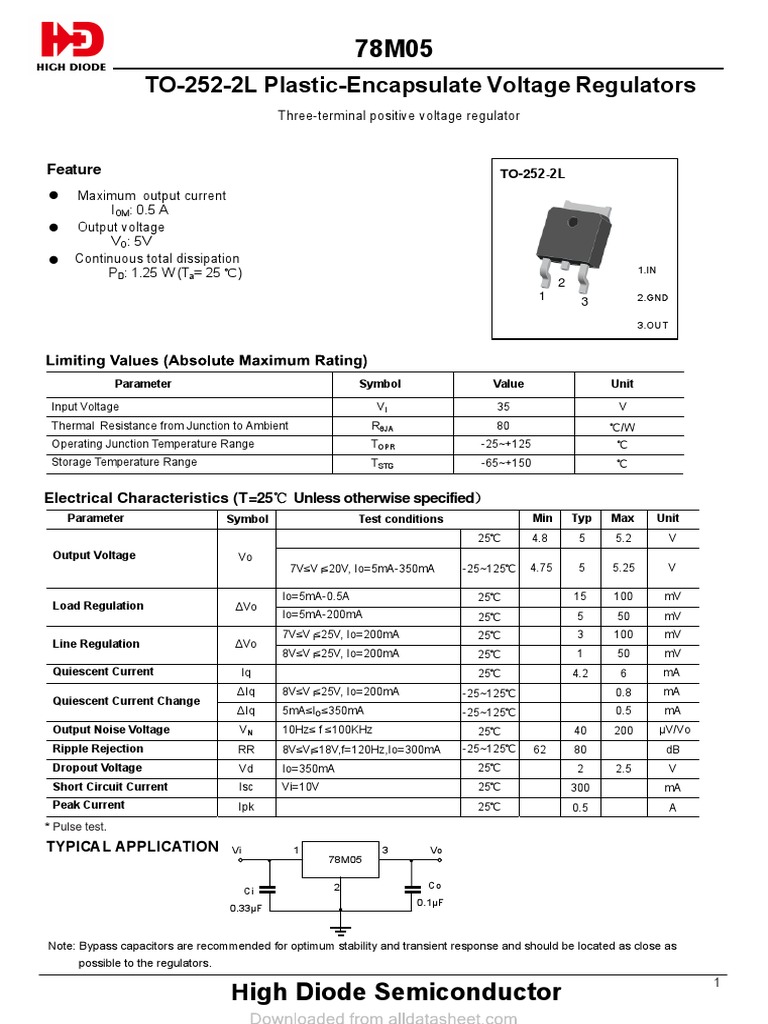 Voltage Regulators TO-252-2L Plastic-Encapsulate: Feature | PDF ...