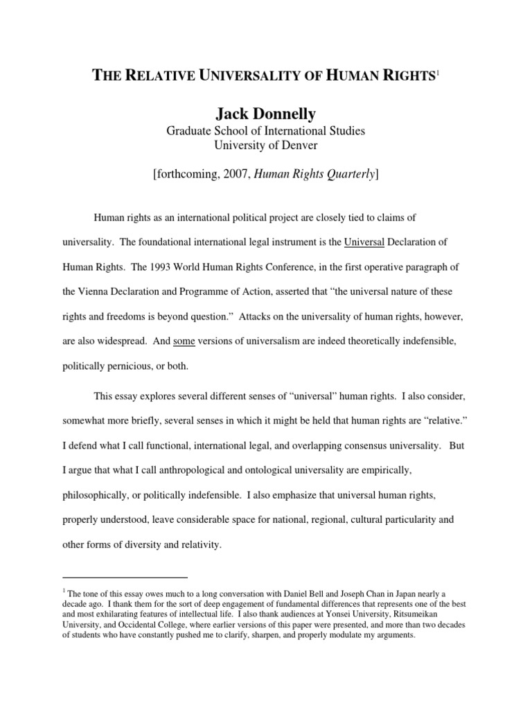 The Relative Universality of Human Rights | PDF | Human Rights | Relativism