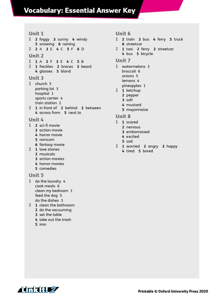 Link It!: Unit 1 Unit 6 | PDF