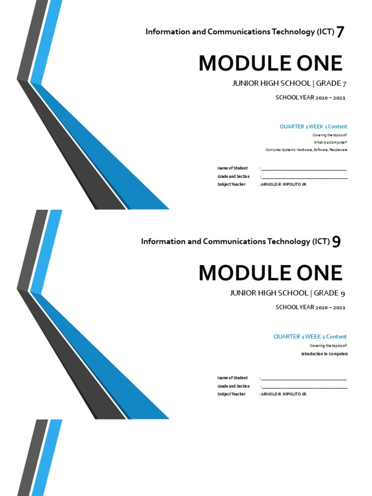 Module One: Information and Communications Technology (ICT) | PDF | Art ...