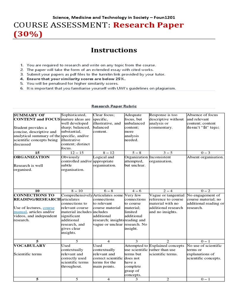 Assessment research paper example image