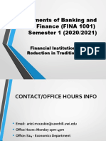 Elements of Banking and Finance (FINA 1001) Semester 1 (2020/2021)