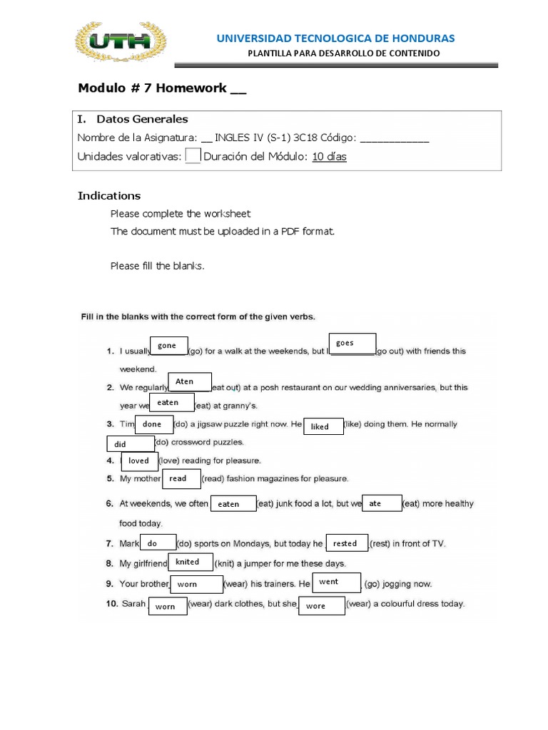Module 7 Homework English 4 - Marlon - Vargas PDF | PDF