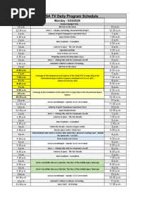 NASA TV Daily Program Schedule: Monday - 5/25/2020