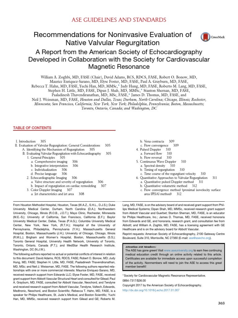 2017VavularRegurgitationGuideline PDF | PDF | Echocardiography ...