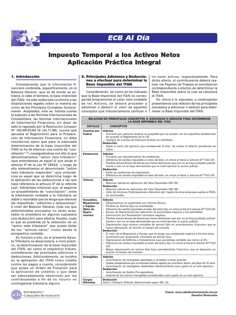 Guía Práctica sobre el ITAN | PDF | Impuesto sobre la renta | Impuestos