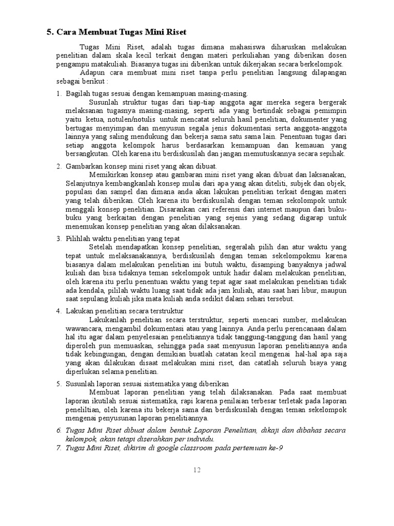 Tugas Mini Riset | PDF