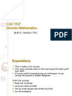 CSE 1107 Discrete Math Course Overview