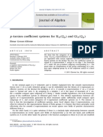 P-Torsion Coe Cient Systems For SL: Journal of Algebra