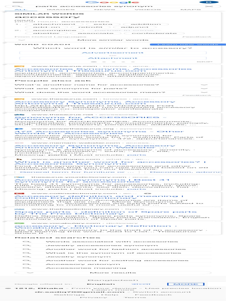Parts Accessories Synonym Google Search PDF PDF Semiotics