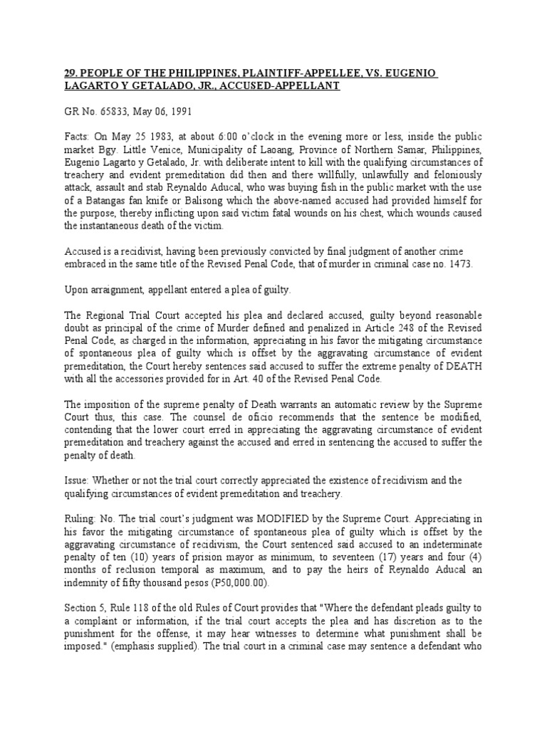 Supreme Court Ruling on Murder Case | PDF | Murder | Mitigating Factor