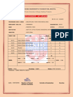 RKDF University Mechanical Engineering Diploma Grade Statement