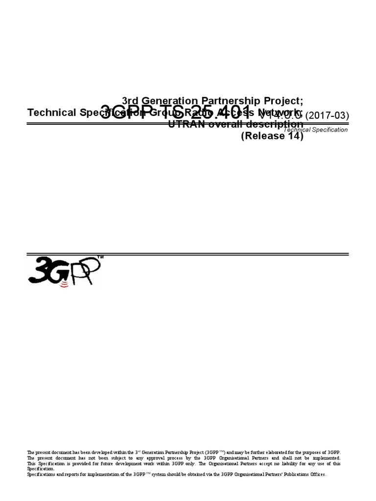 3GPP TS 25.401 | PDF | 3 Gpp | Computer Network