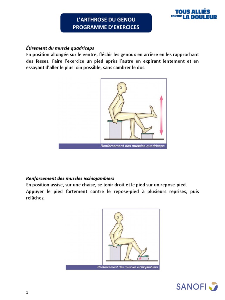 Exercices pour l'arthrose du genou PDF — free download