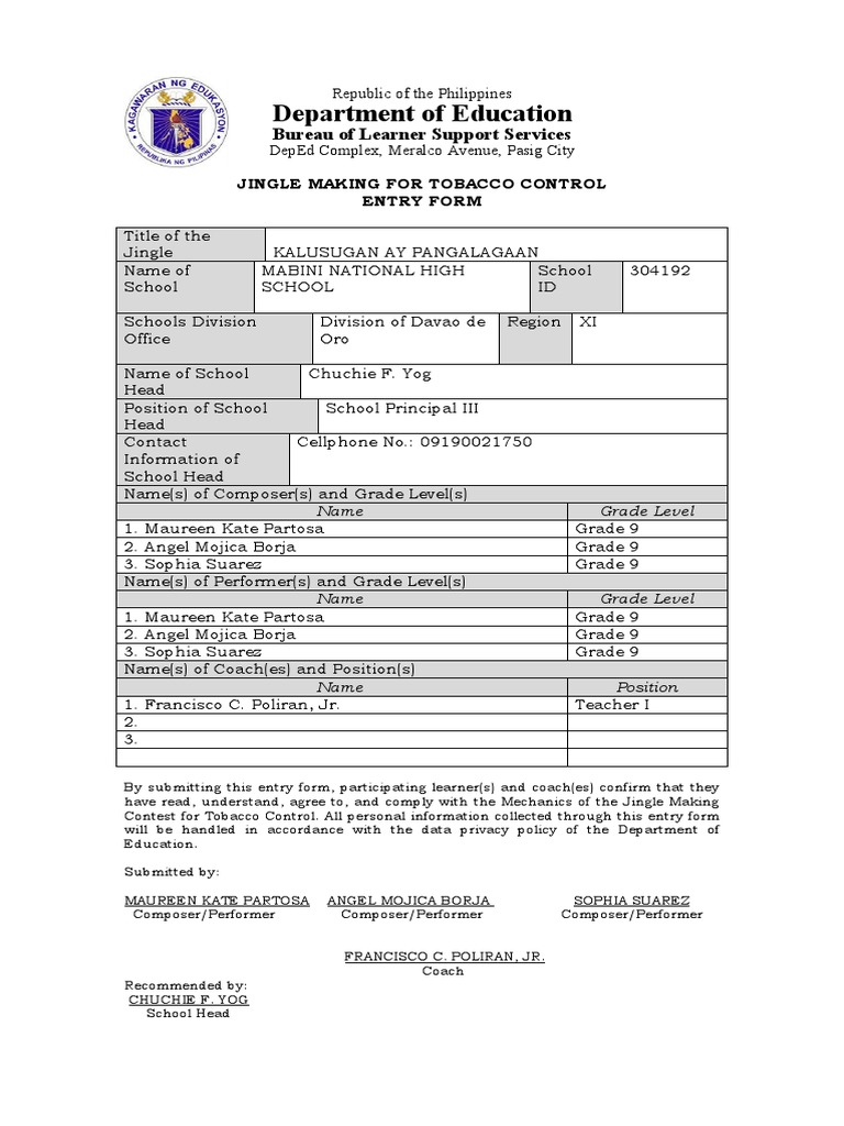 Jingle Entry for Tobacco Control Contest | PDF