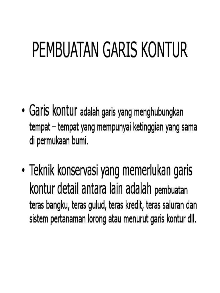 Pembuatan Garis Kontur Dan Teras Gulud Pdf Metode Bahan Ajar
